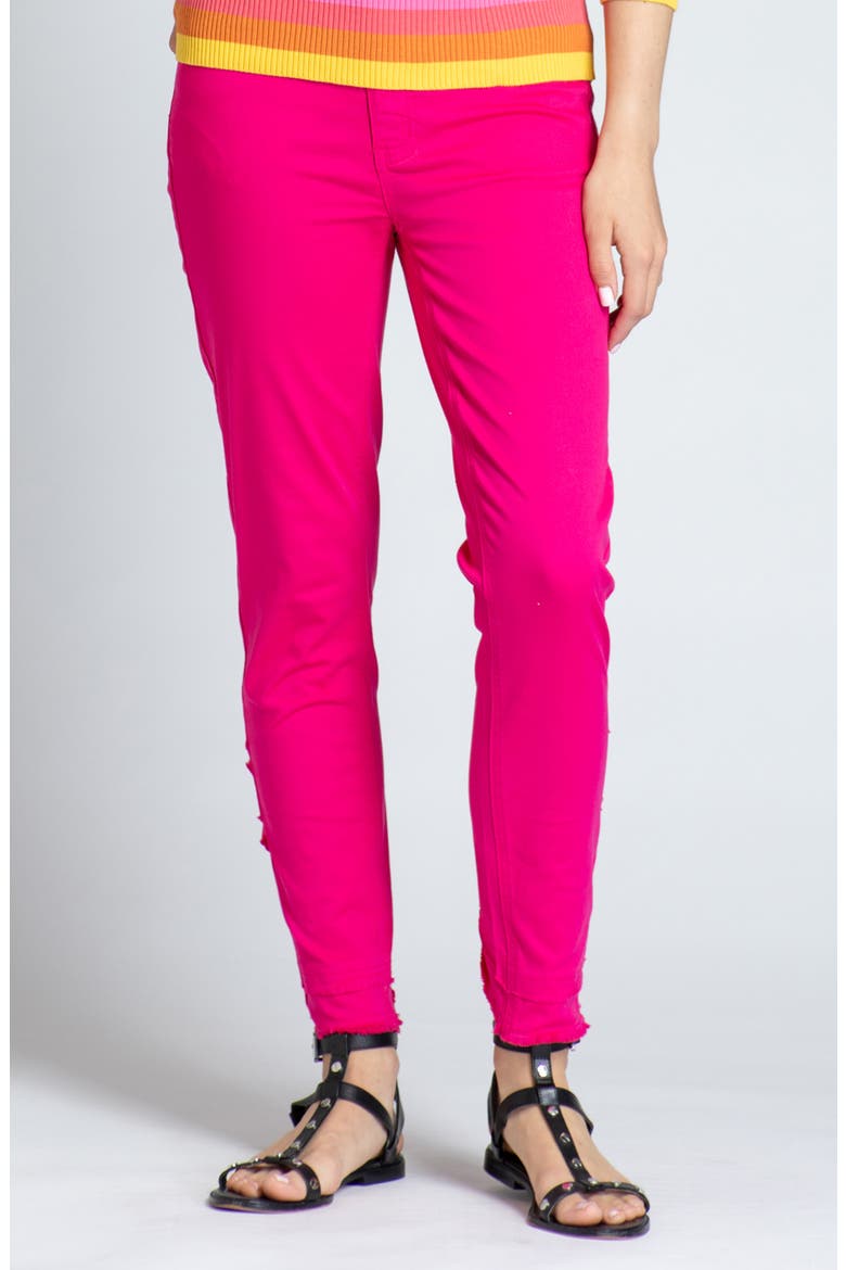 Double Tulip Hem Back Skinny Jeans, Main, color, PINK