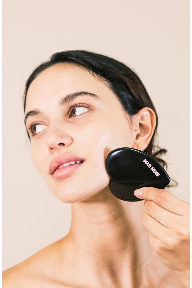Black Obsidian Lovey Gua Sha Tool, Alternate, color, NO COLOR