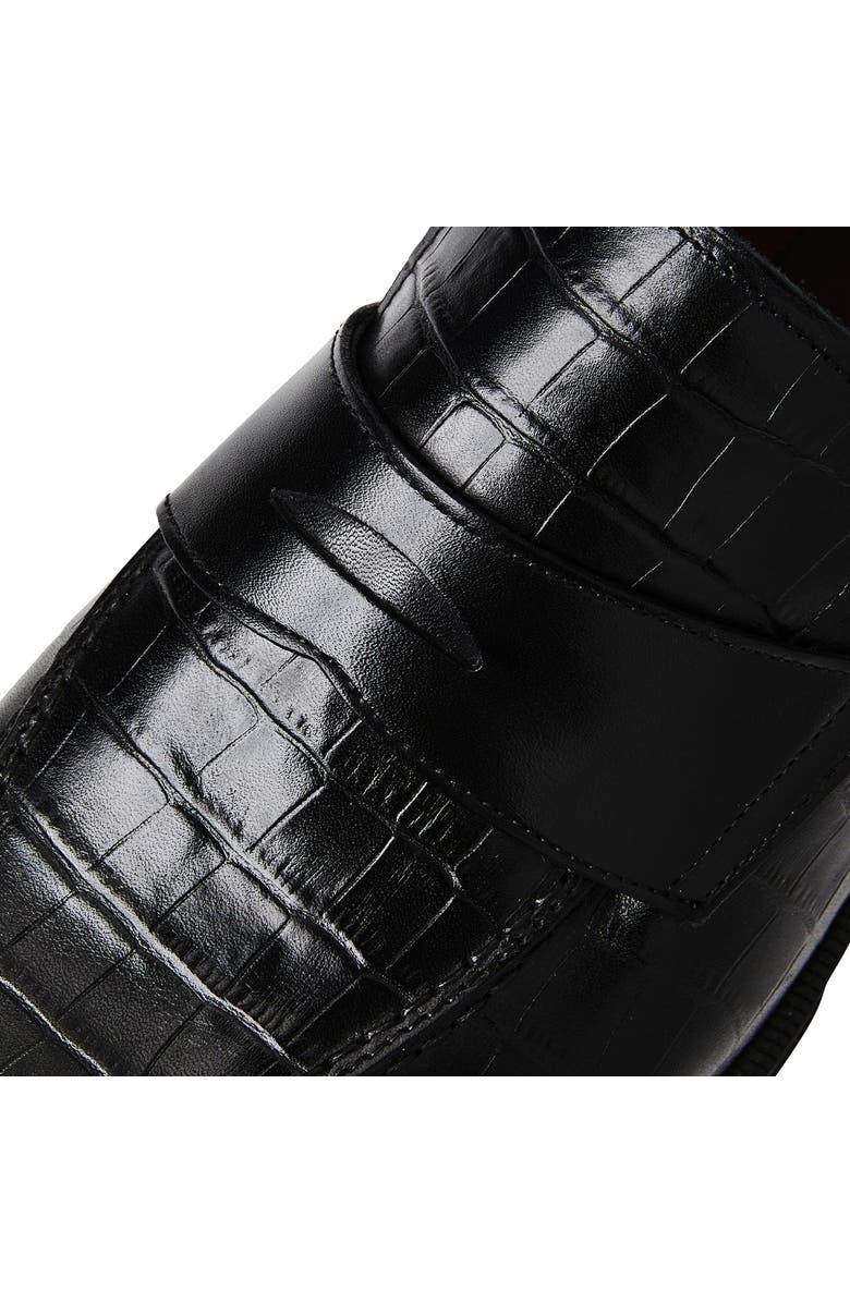 Bruno Magli Nathan Croc Embossed Penny Loafer, Alternate, color,