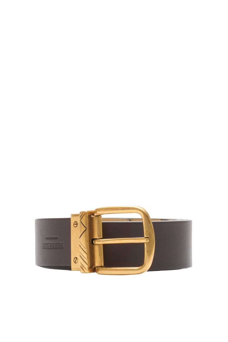 Reversible Check Pin Belt, Alternate, color, Peat brown/sand beige