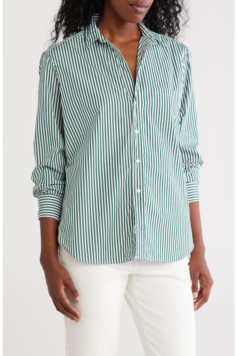 Eileen Stripe Print Relaxed Fit Button-Up Shirt (Women