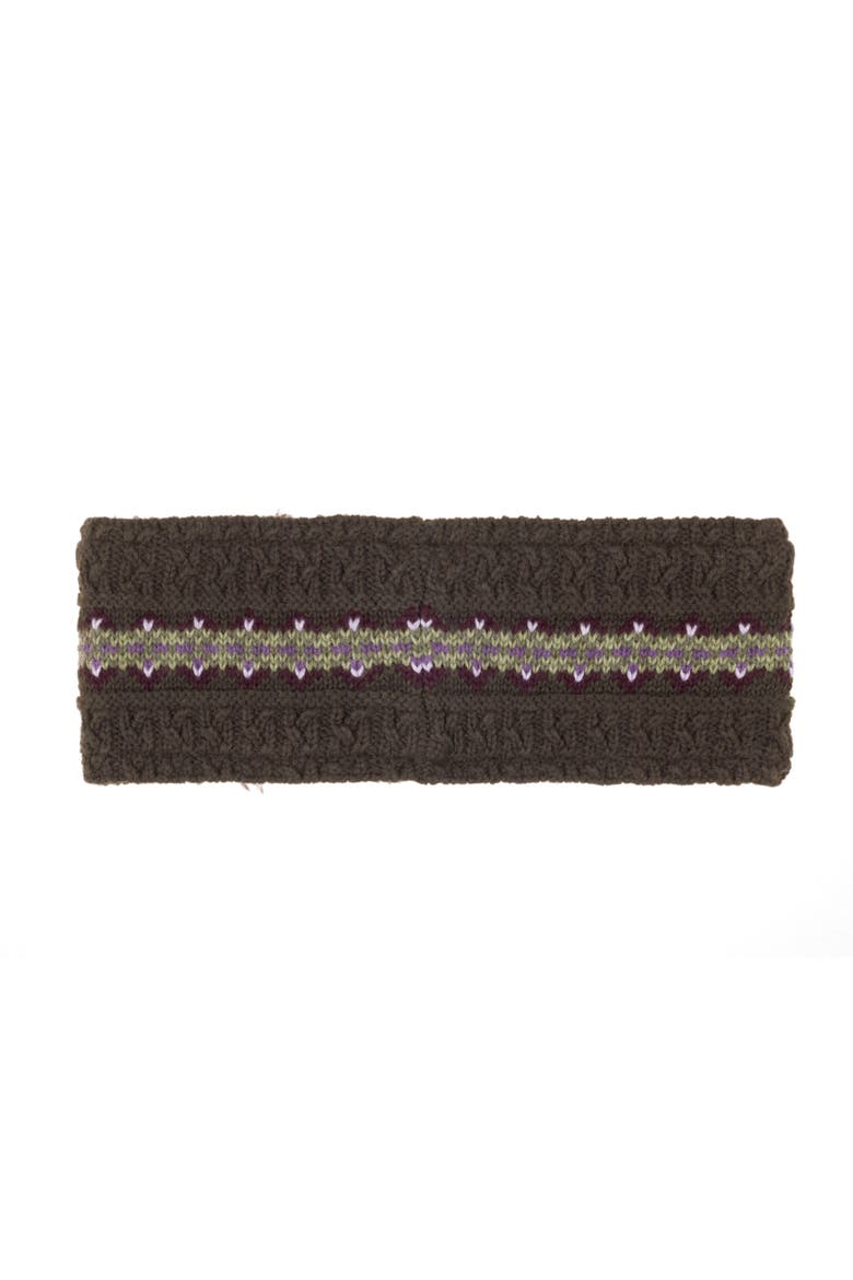 Fairisle Headband, Alternate, color, Brown