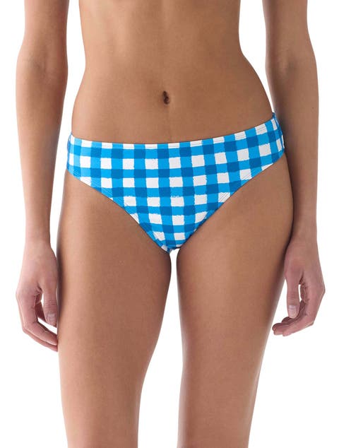 Gingham High Cut Bikini Swim Bottom Swimsuit