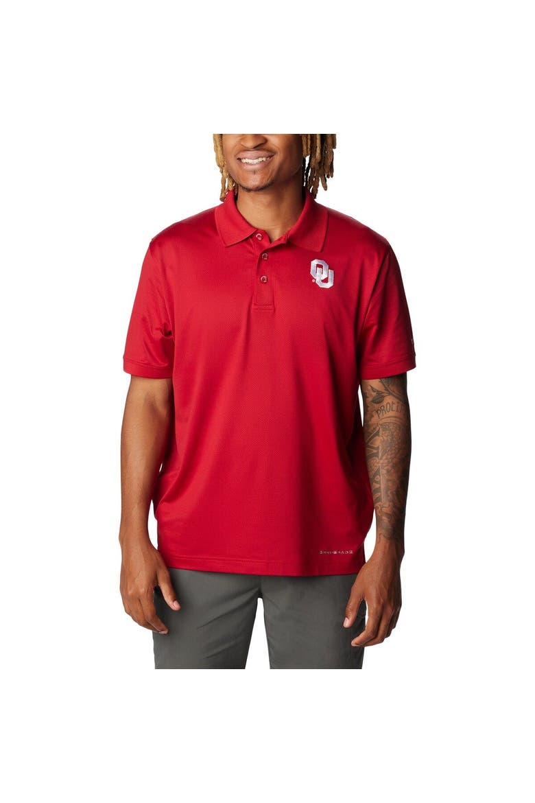Men's Columbia Crimson Oklahoma Sooners PFG Tamiami Omni-Shade Polo, Main, color, Crimson