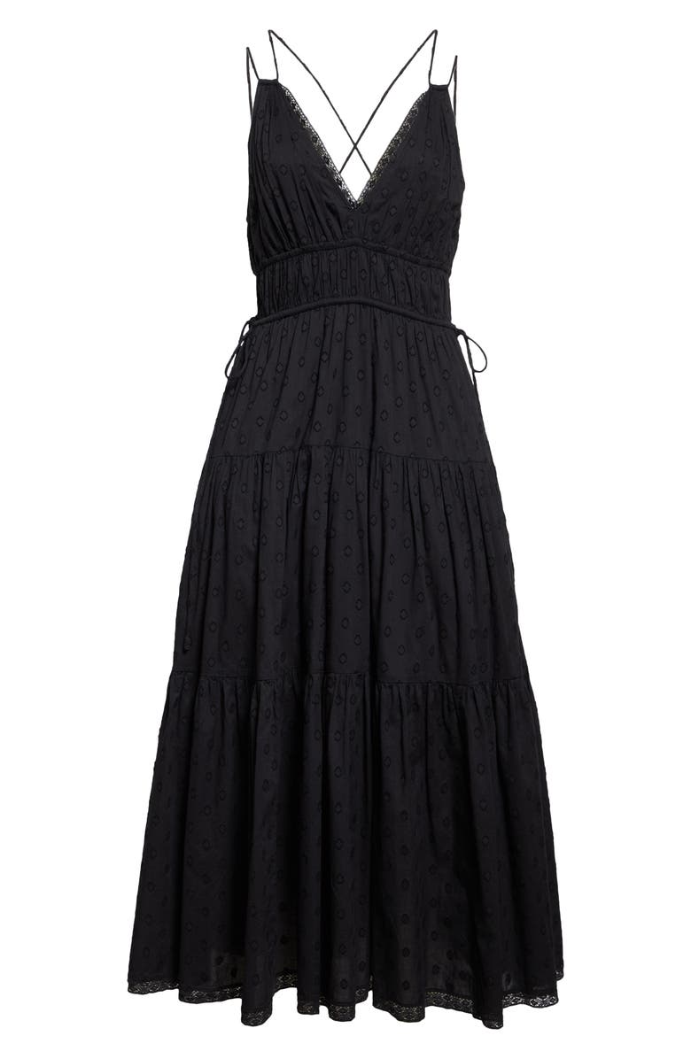 Ulla Johnson Freya Circle Jacquard Tiered Cotton Dress, Alternate, color, 