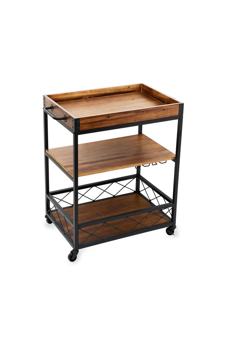 TWINE Modern Manor Bar Cart, Main, color, Brown