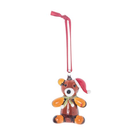 Glass Brown Bear Ornament