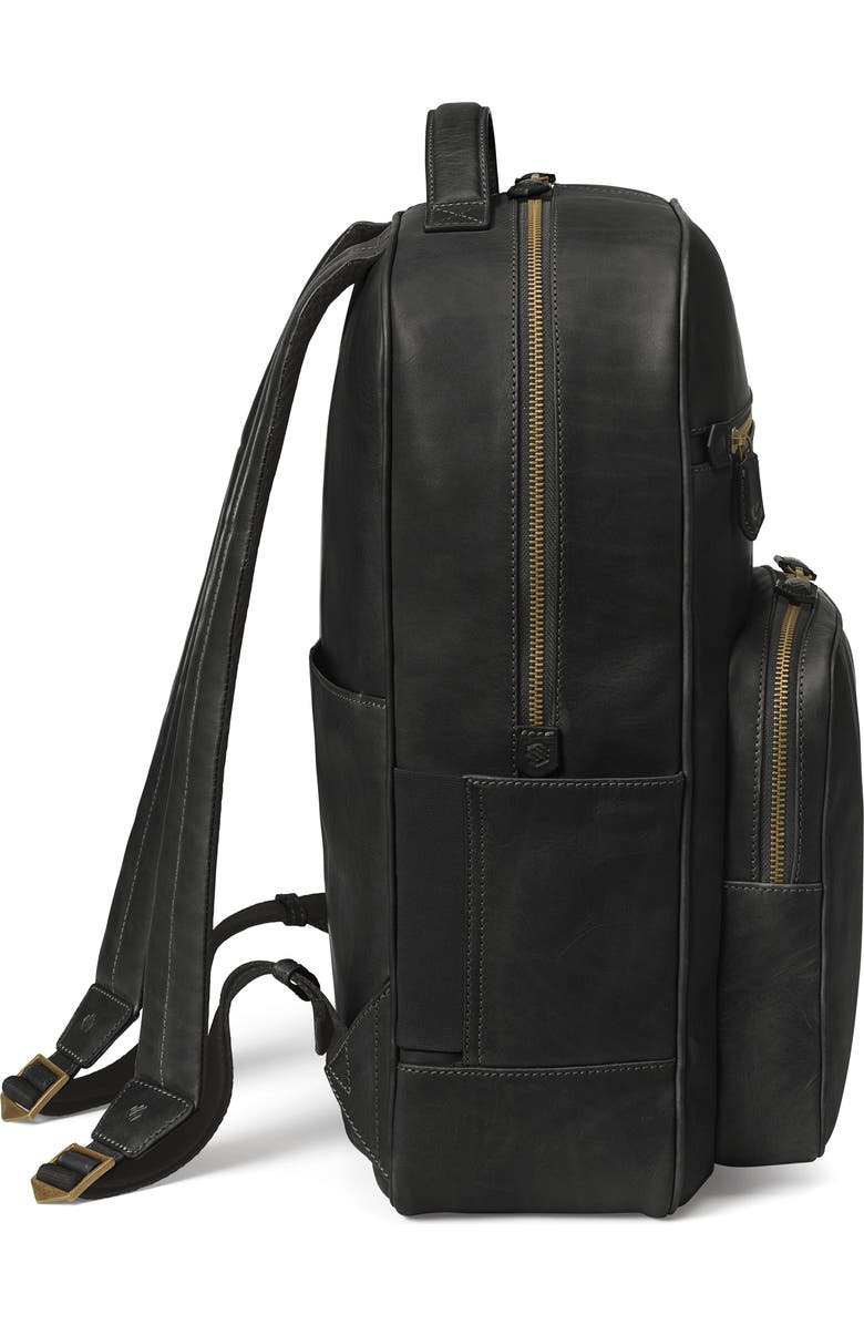 Johnston & Murphy Rhodes Leather Backpack, Alternate, color, Black