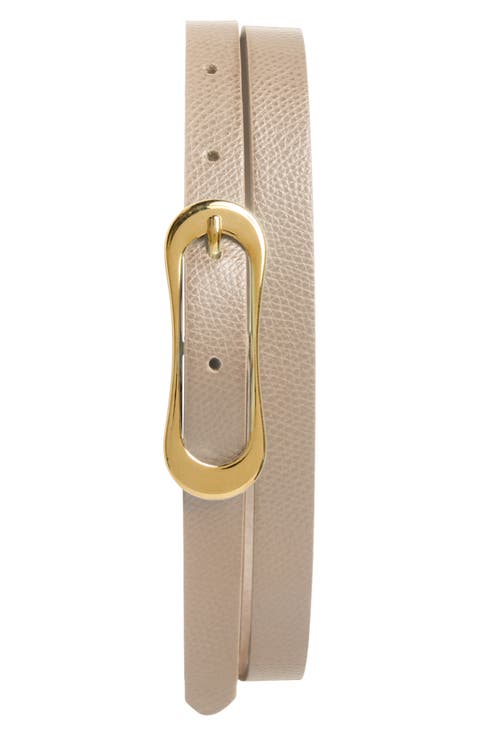 Carla Slim Pebbled Leather Belt