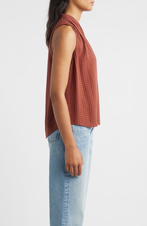 Cloth & Stone Pintucked Sleeveless Top In Brown