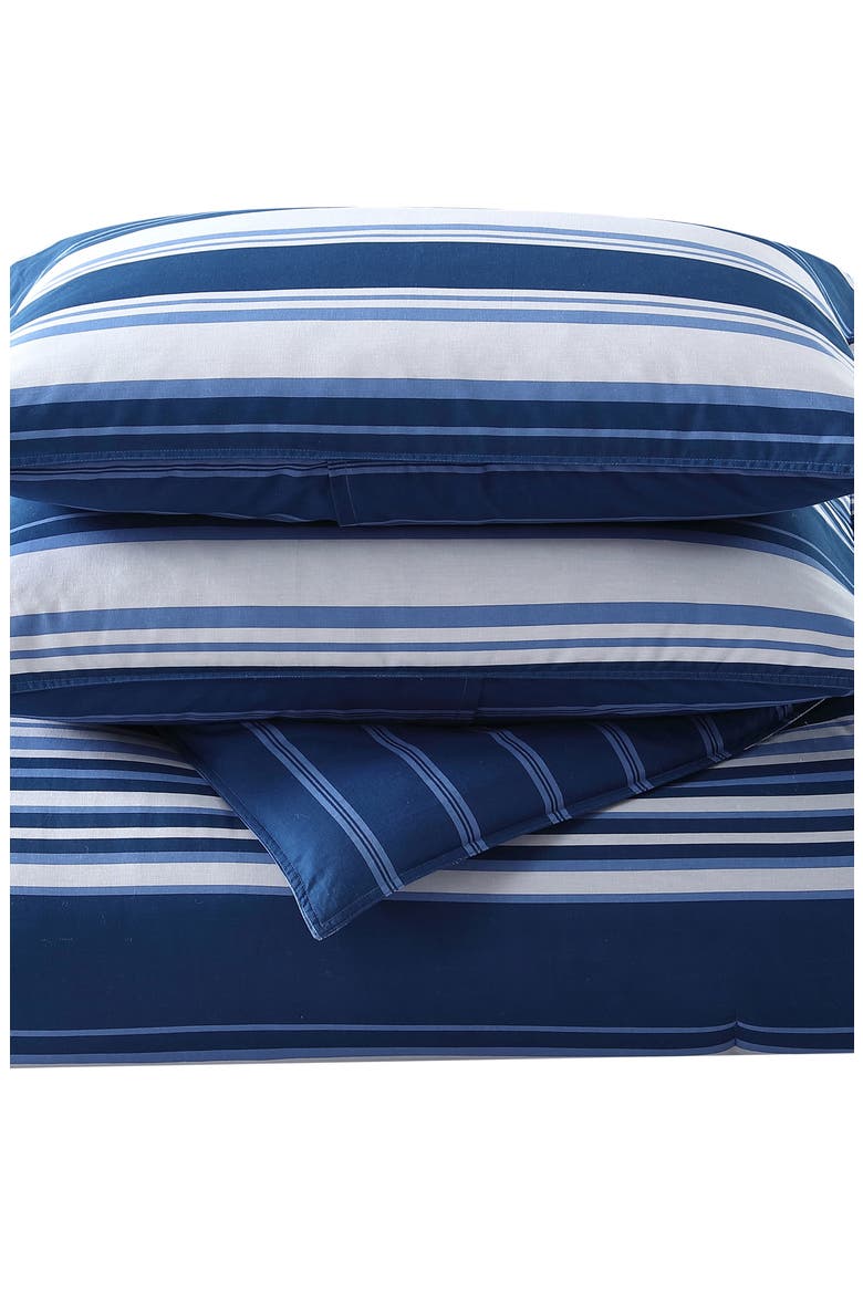 Lakeview Stripe Comforter & Sham Set, Main, color, GREY/ BLUE