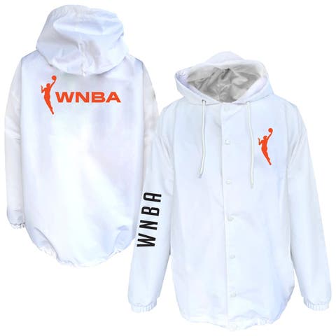 Men's Fanatics  White WNBA Logo Full-Snap Nylon Jacket