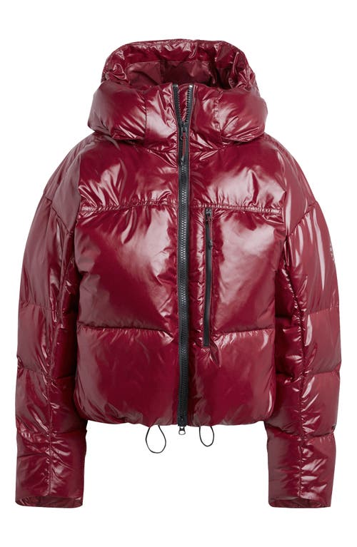 Adidas By Stella Mccartney Short Hooded Wind.rdy Puffer Jacket In Red