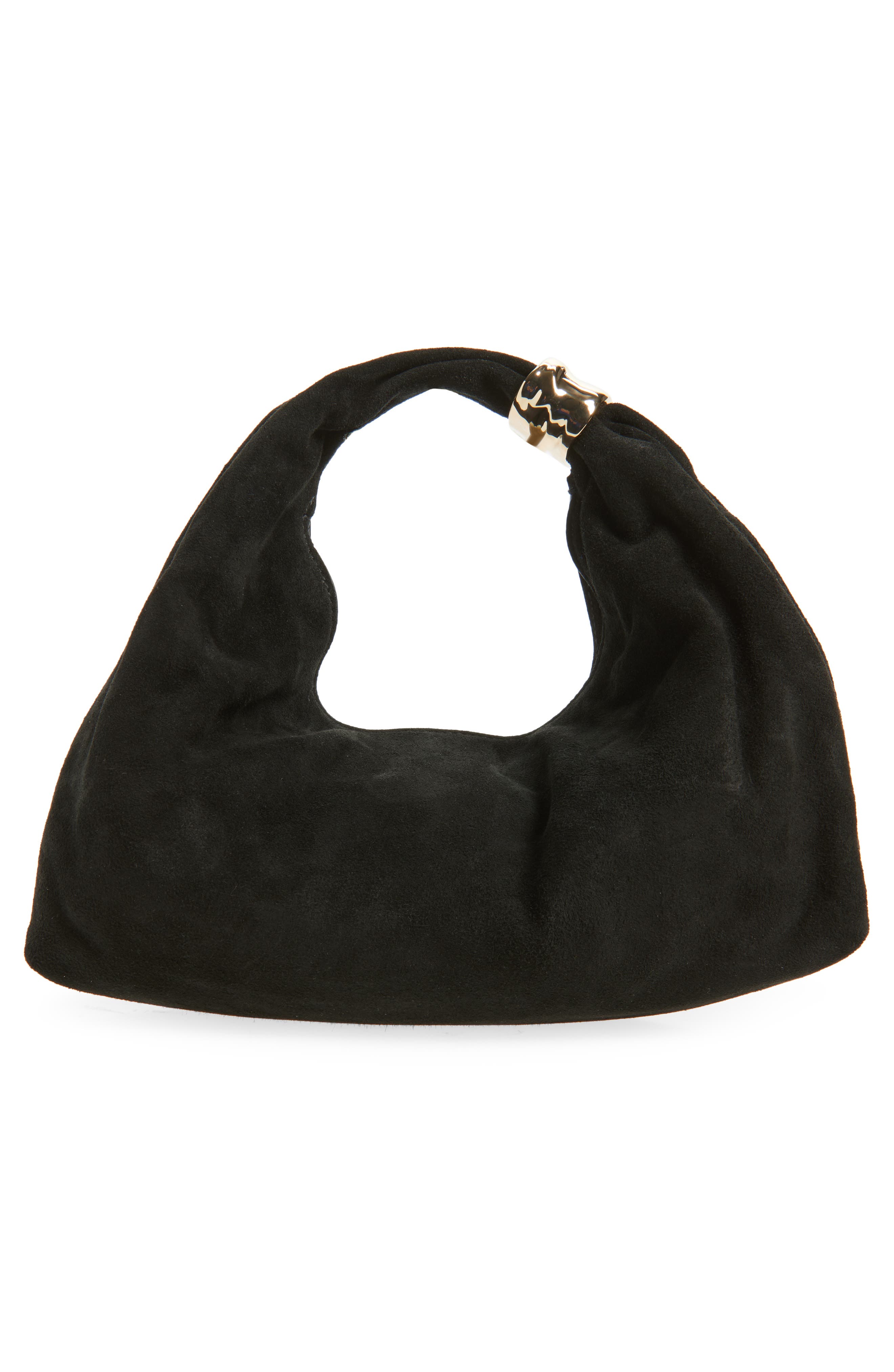 Madewell The Suede Mini Ring Pouch, Alternate, color, True Black