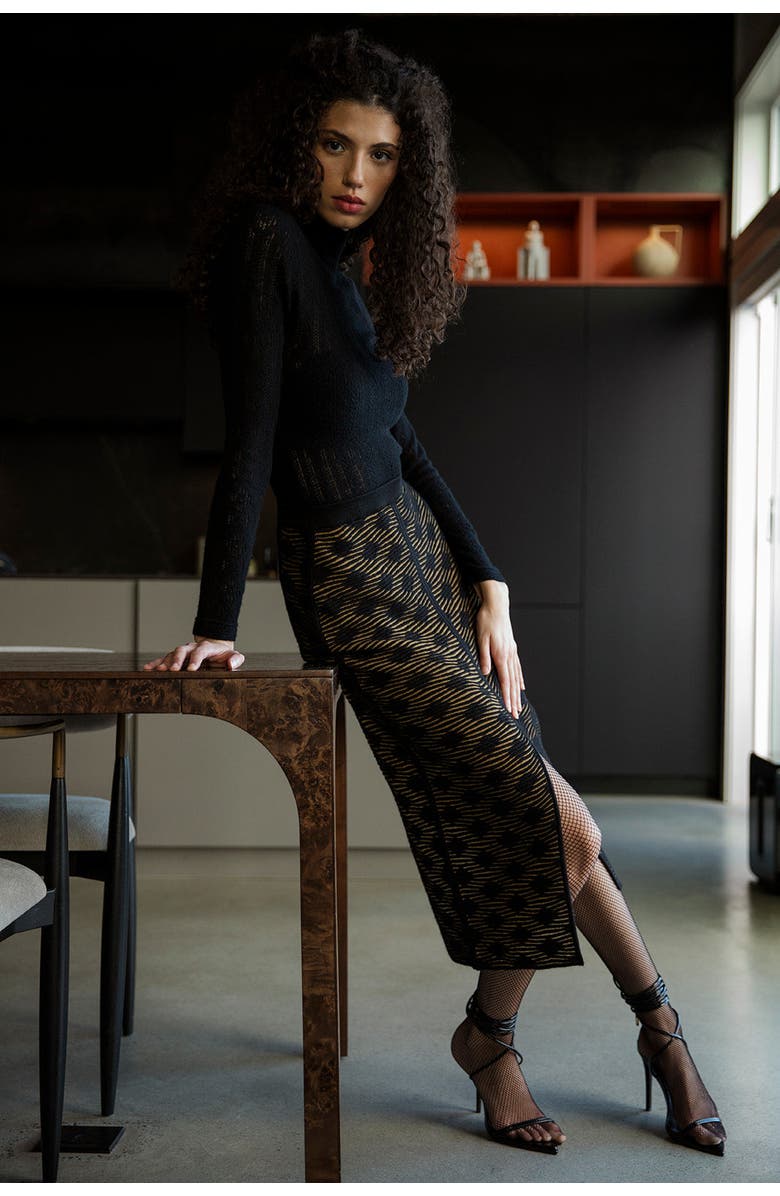 SSKEIN Ines Skirt, Alternate, color, Golden Black