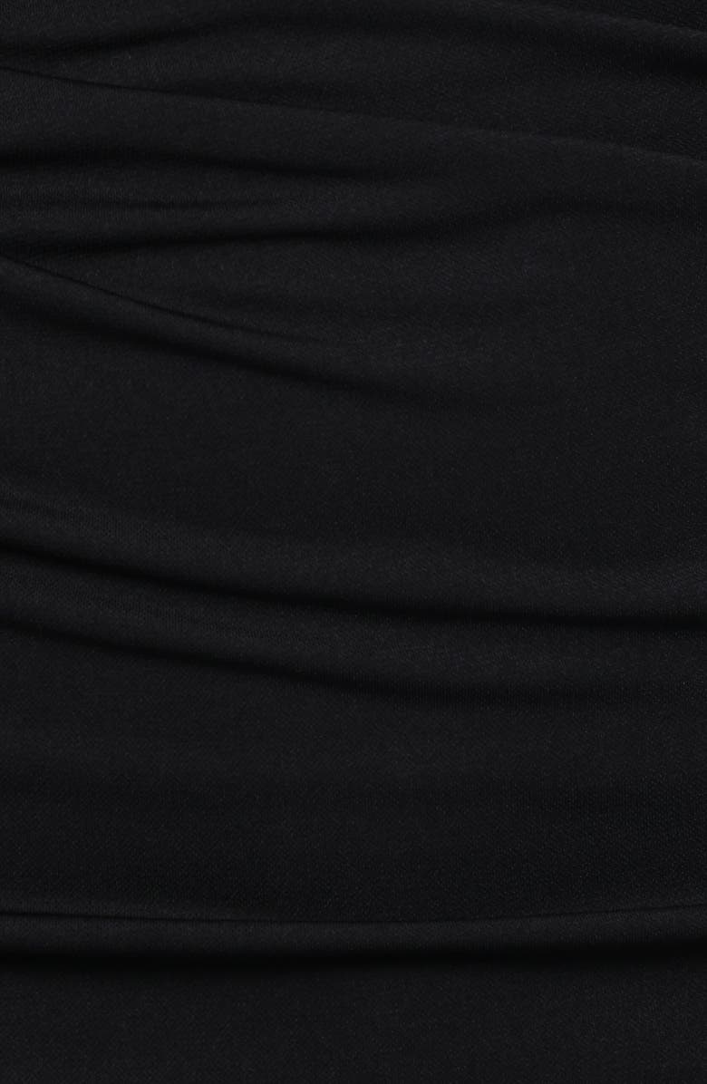 Petal & Pup Rogan Ruched Long Sleeve Midi Dress, Alternate, color, Black