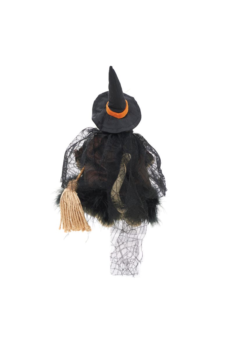 Reba Rat Witch with Broom Halloween Joe Spencer Gathered Traditions Figurine, Alternate, color, Black