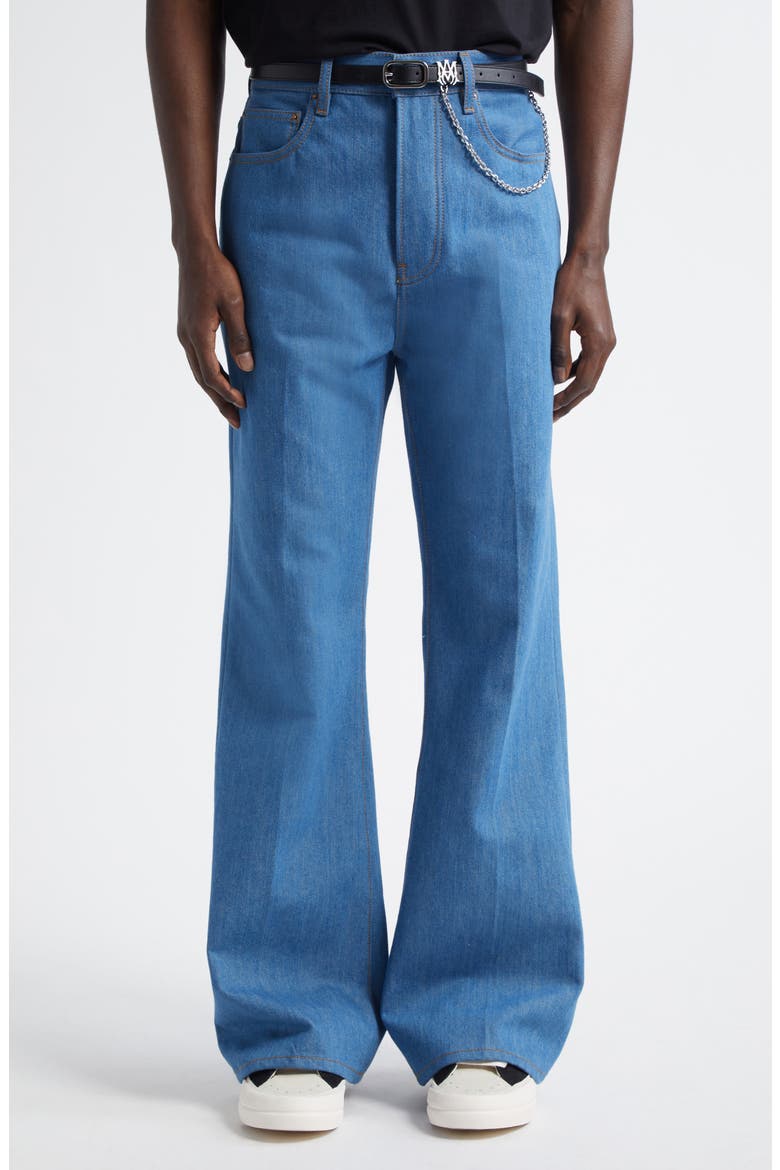 Crease Flare Jeans, Main, color, RETRO INDIGO