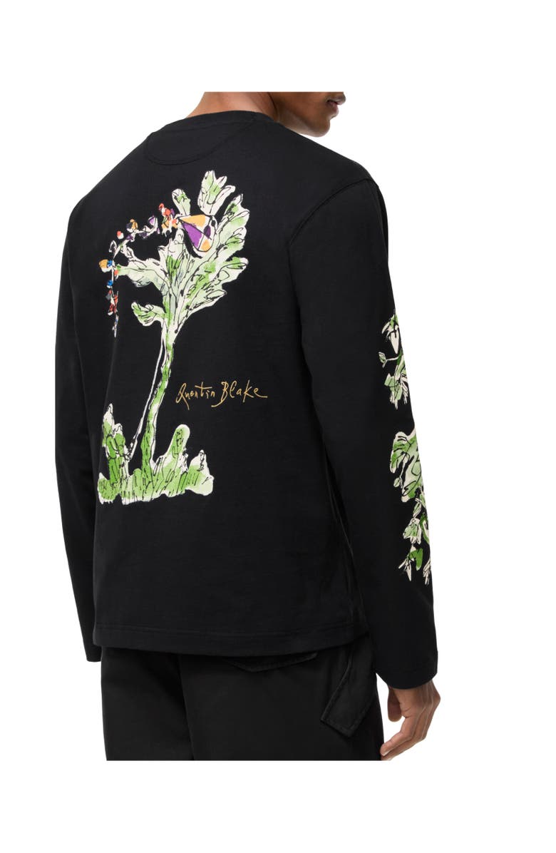 Burberry Long-sleeve Brave Little Tree Cotton T-shirt, Alternate, color, Black