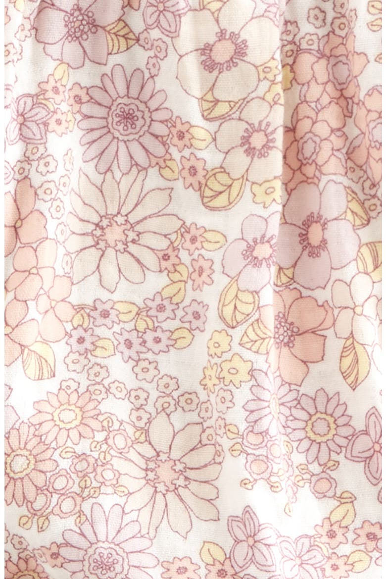 Printed Cotton Bubble Romper, Alternate, color, IVORY EGRET FLAT FLOWERS