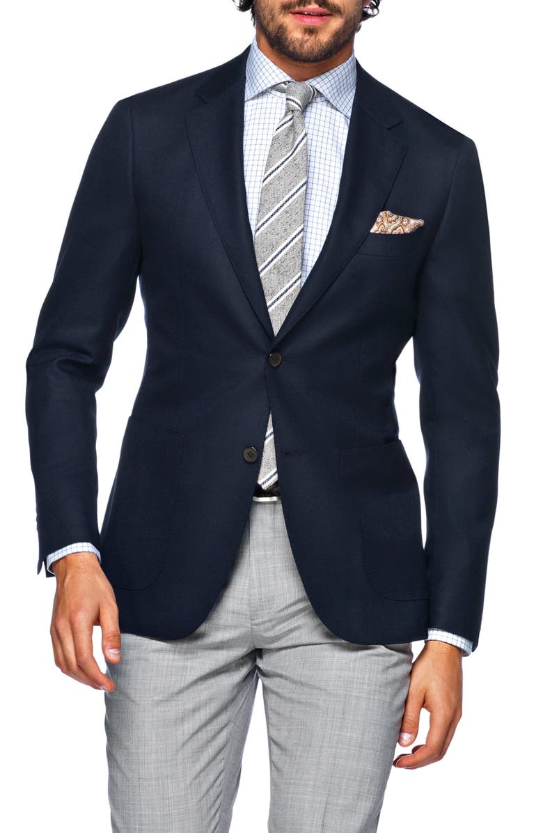 Suitsupply Slim Fit Navy Wool Sport Coat, Main, color, 
