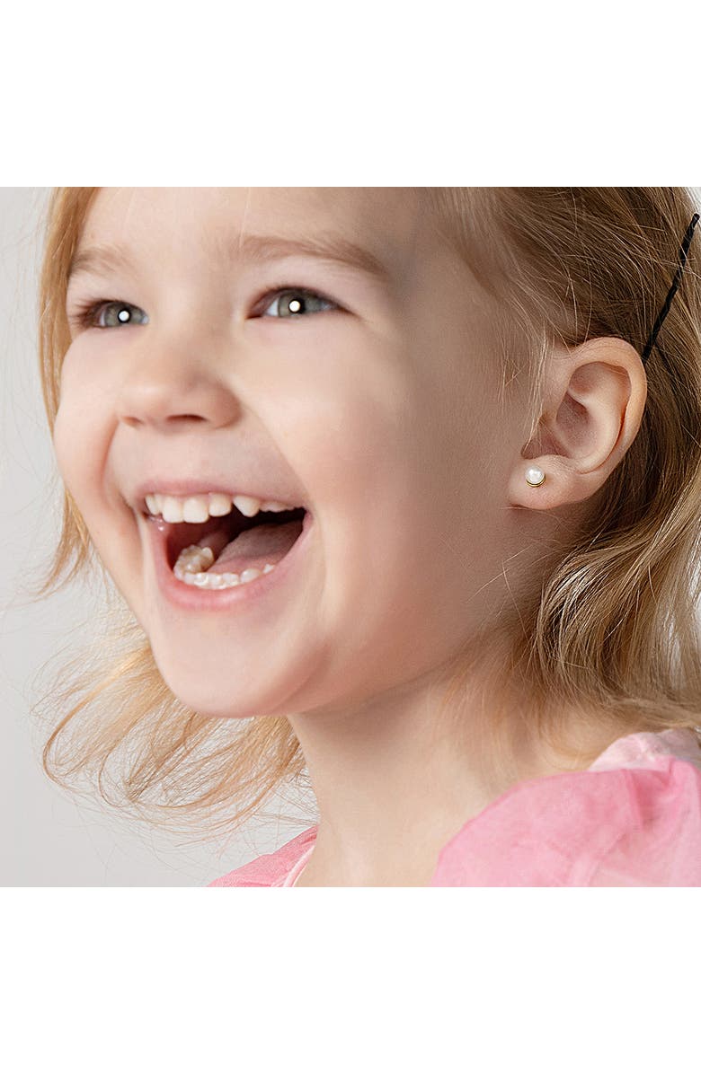 In Season Jewelry Freshwater Cultured Pearl Girl Earrings, Alternate, color, White