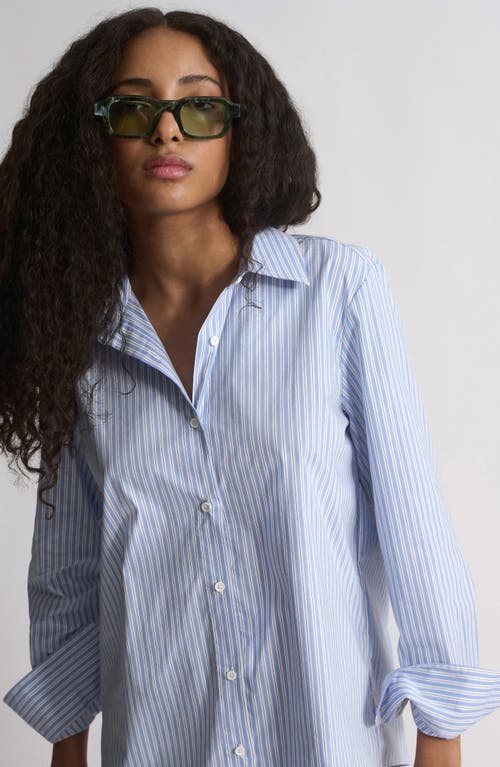 Brooklyn Industries Stripe Button-up Shirt In Blue