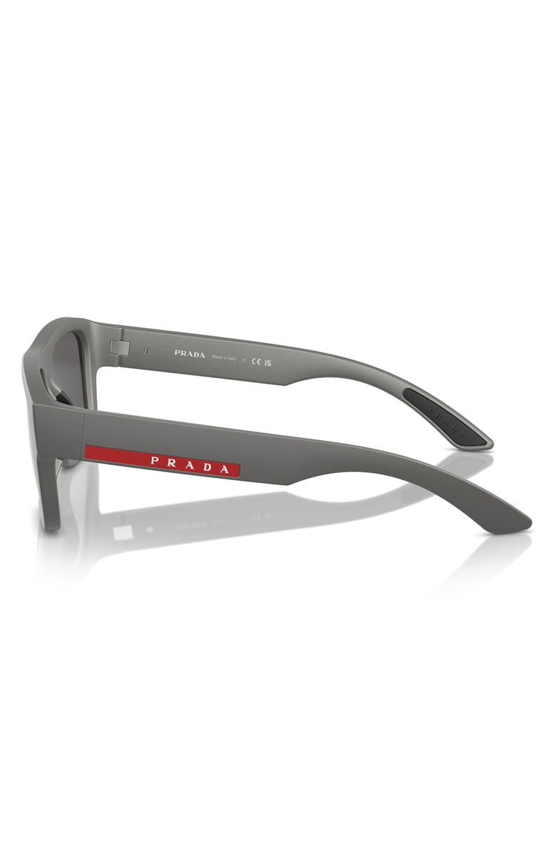 Prada Linea Rossa 56mm Square Sunglasses, Alternate, color, Grey Silver