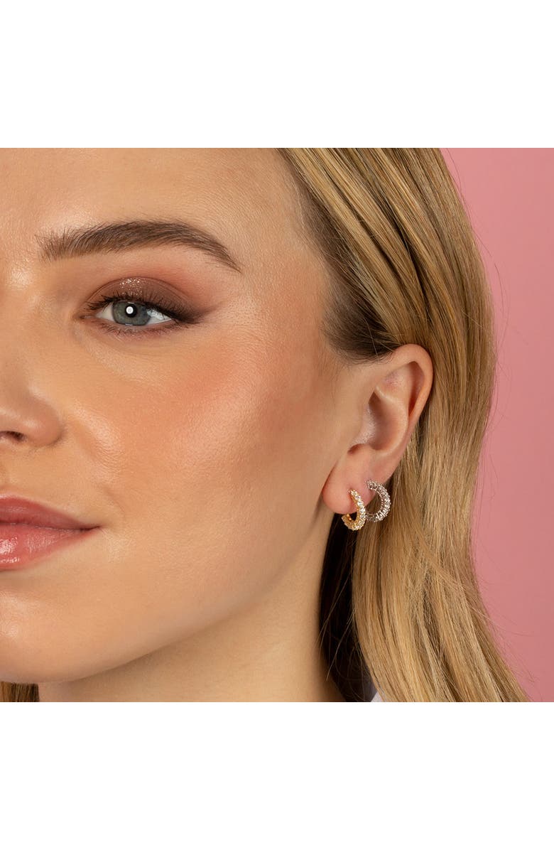 BY ADINA EDEN Tiny CZ Hoop Earring, Alternate, color, 