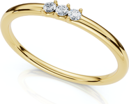 Bliss Diamond Delicate Diamond 3-Stone Minimalist Anniversary Wedding Ring 14k Gold Lab Grown