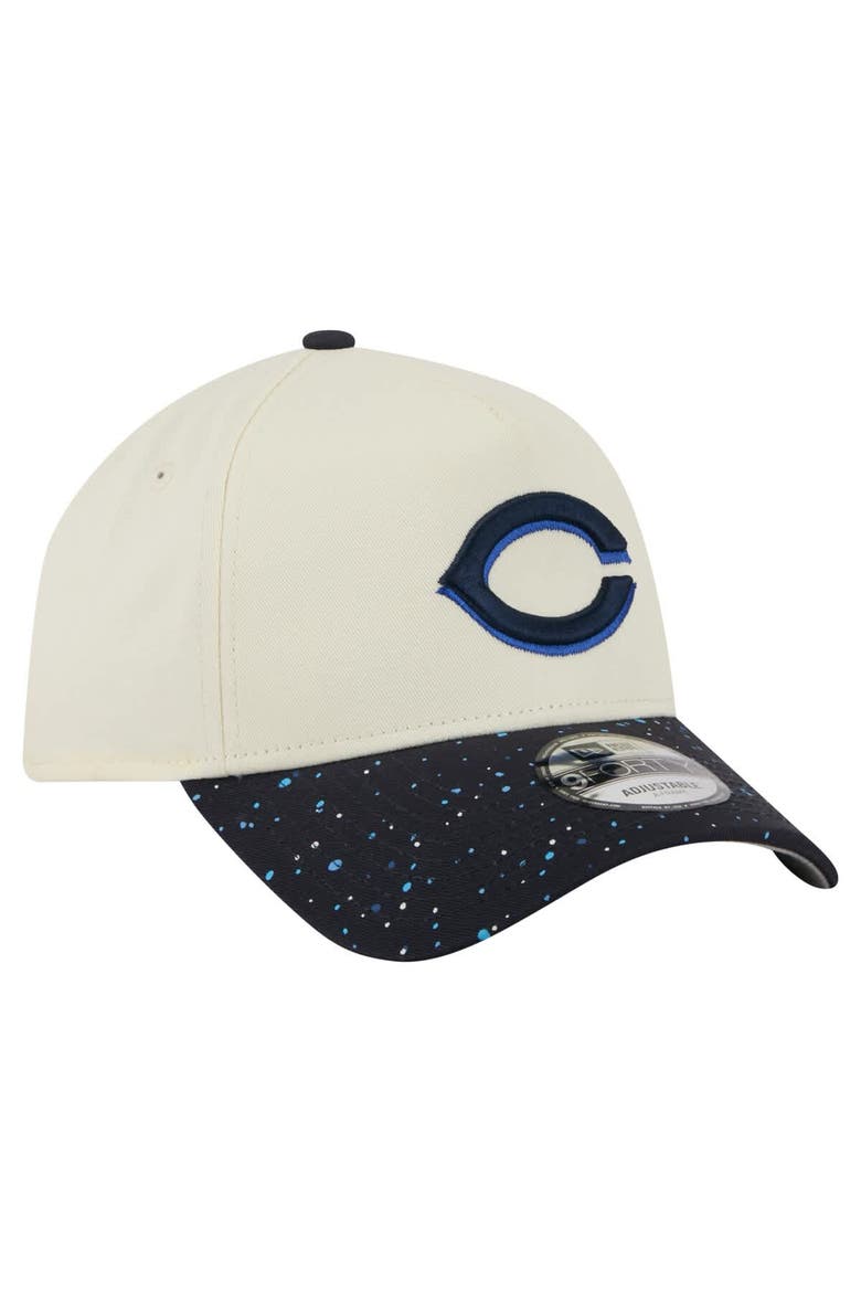Men's New Era  Cream Cincinnati Reds Speckle A-Frame 9FORTY Adjustable Hat, Alternate, color, Cream