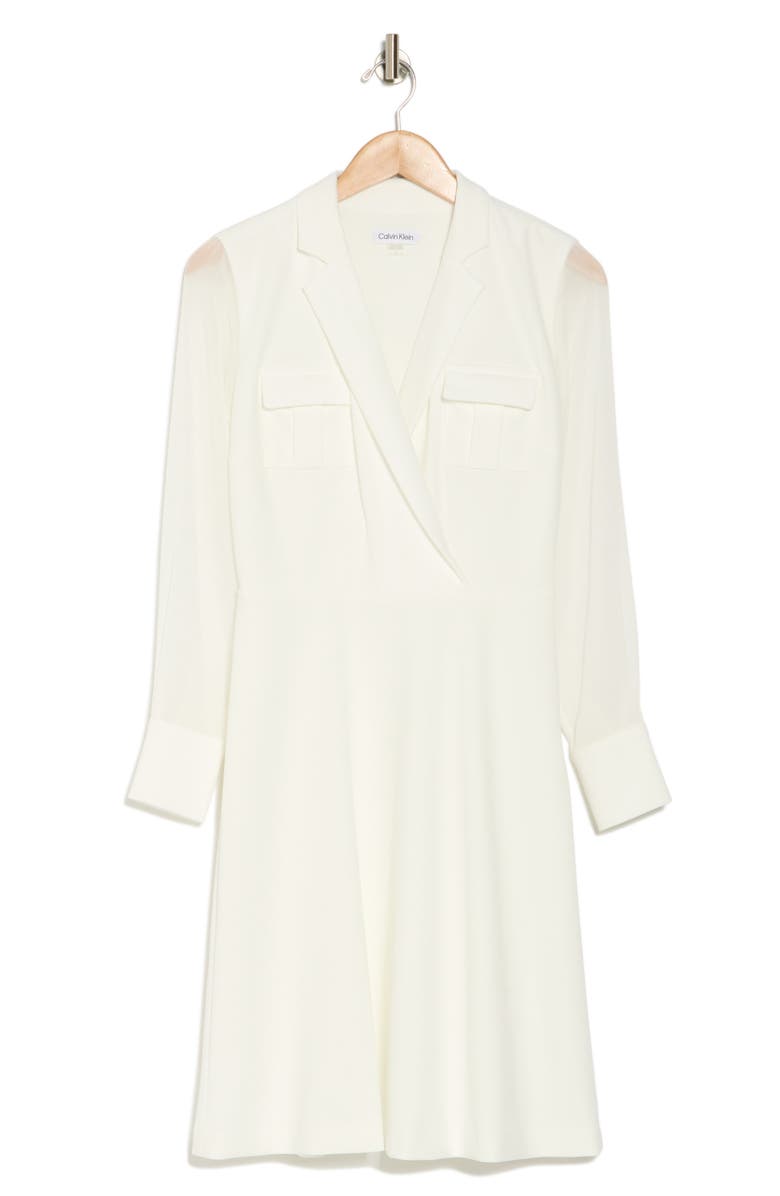 Calvin Klein Surplice Notch Lapel A-Line Dress, Alternate, color,