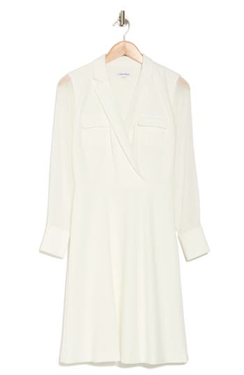 Calvin Klein Surplice Notch Lapel A-line Dress