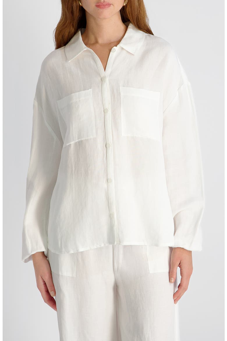 Cooper Blouson Sleeve Button-Up Shirt, Main, color, SUMMER WHITE