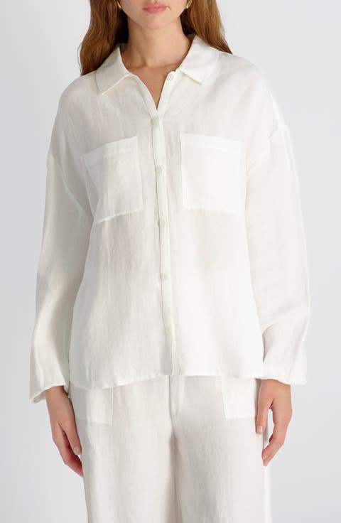 Cooper Blouson Sleeve Button-Up Shirt