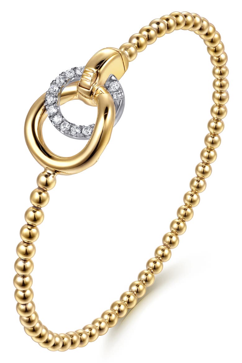 Bujukan Diamond Double Circle Bracelet, Alternate, color, 14K YELLOW/ WHITE GOLD