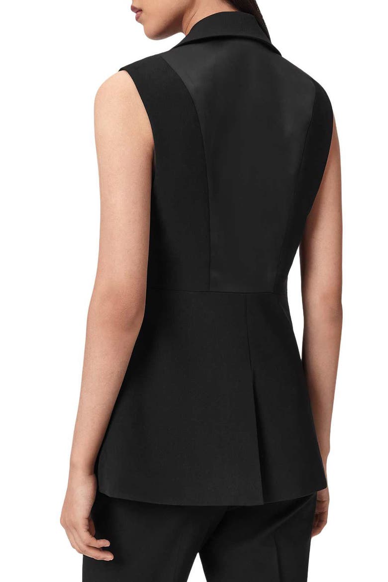 Astra Longline Waistcoat, Alternate, color, BLACK