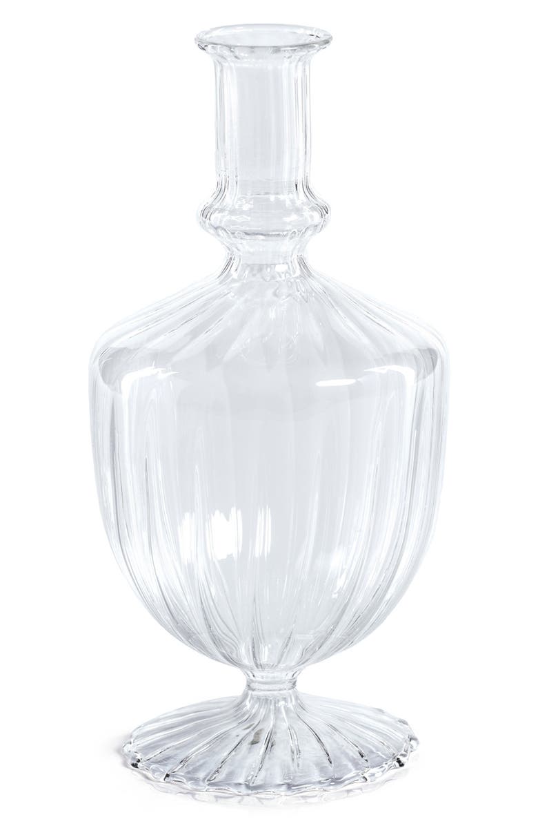 Zodax Vellum Set of 2 Spiral Decorative Glass Vases, Main, color, Clear