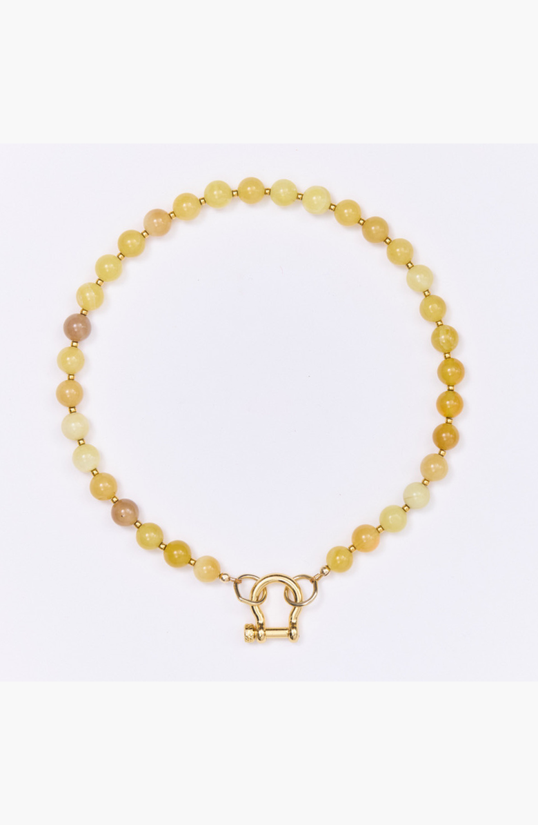 SHOP SPICY DAN Sonny Smooth Yellow Opal Gold Plated Necklace, Alternate, color, Yellow