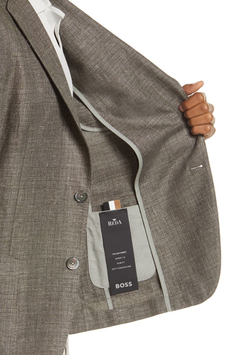 BOSS Hanry Slim Fit Solid Linen & Virgin Wool Sport Coat, Alternate, color, 
