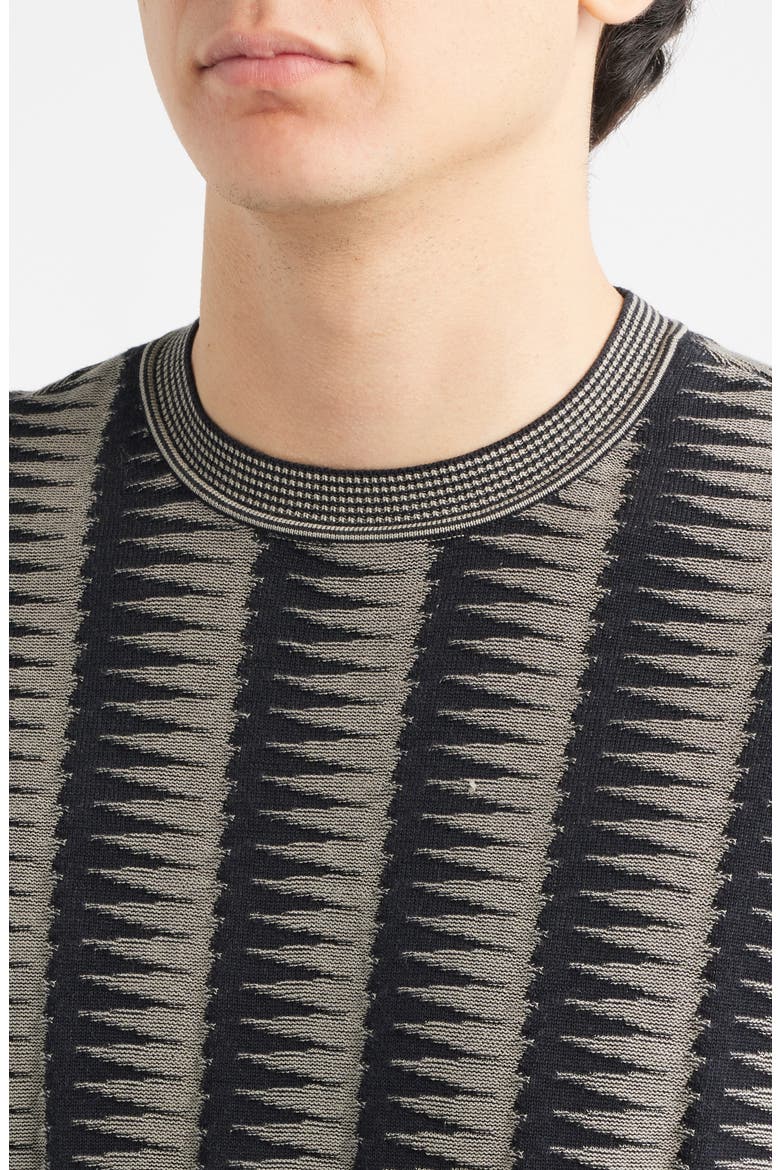 Geo Print Sweater T-Shirt, Alternate, color, SOLID BLUE NAVY