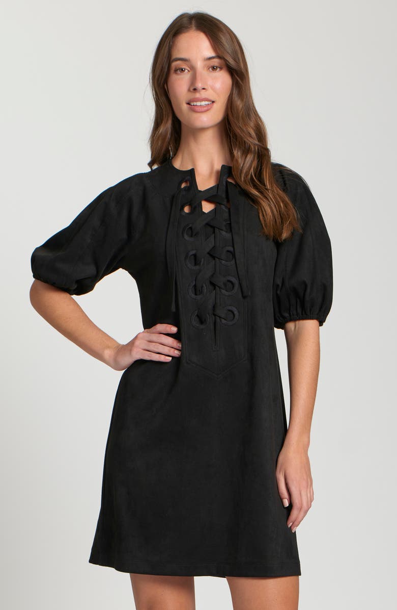 APNY Puff Sleeve Minidress, Alternate, color, Black