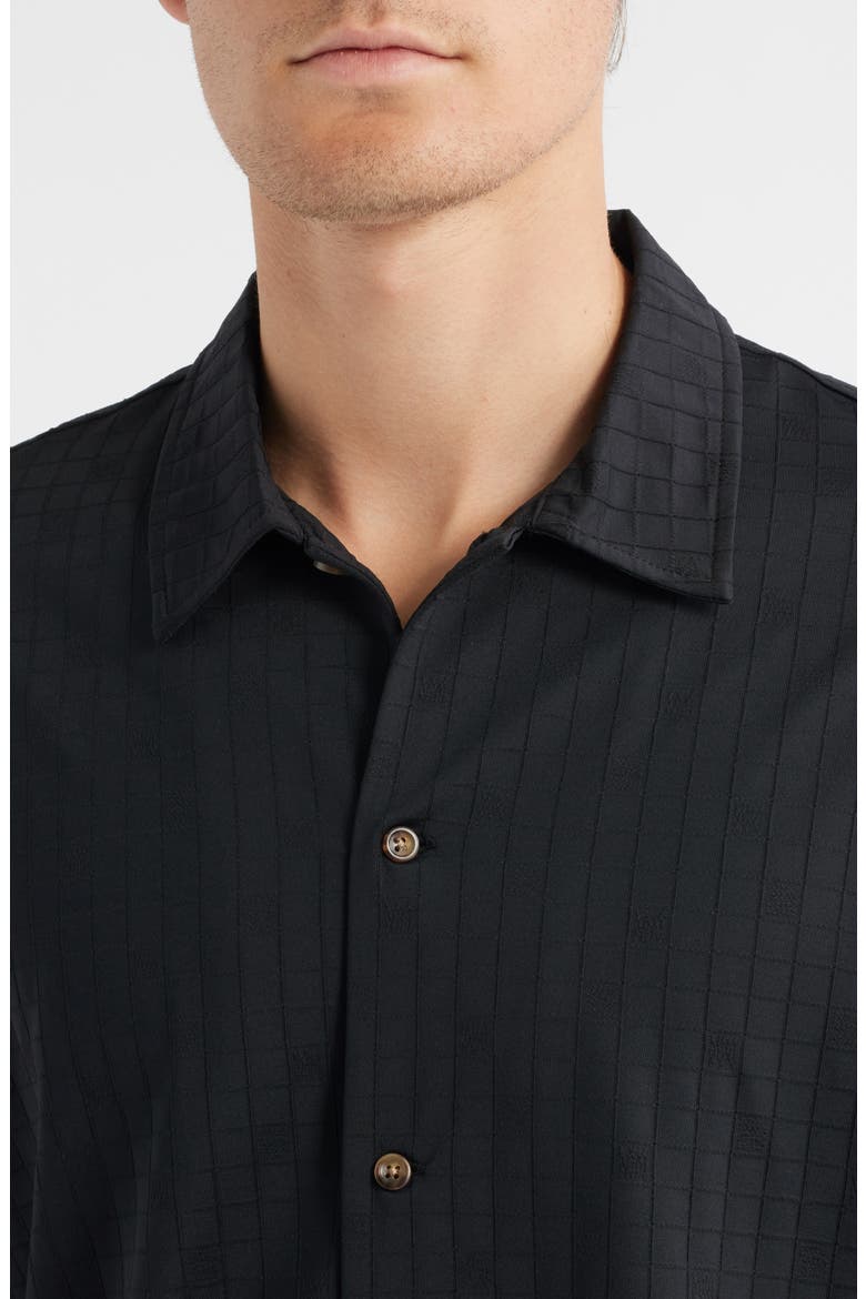 Francis Ripstop Button-Up Shirt, Alternate, color, BLACK
