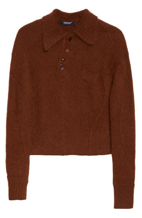 Undercover Angora Blend Polo Sweater In Brown