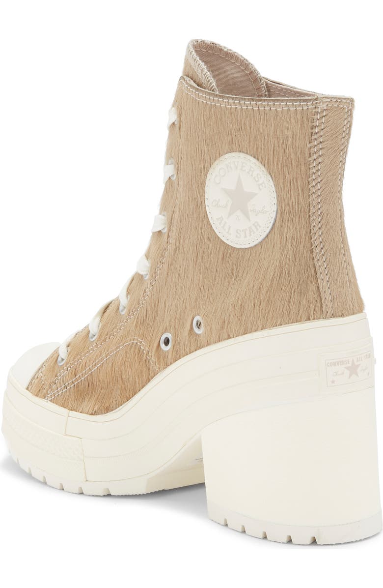 Converse Chuck 70 De Luxe Genuine Calf Hair Block Heel Sneaker, Alternate, color, Warm Clay/ Egret Calf Hair
