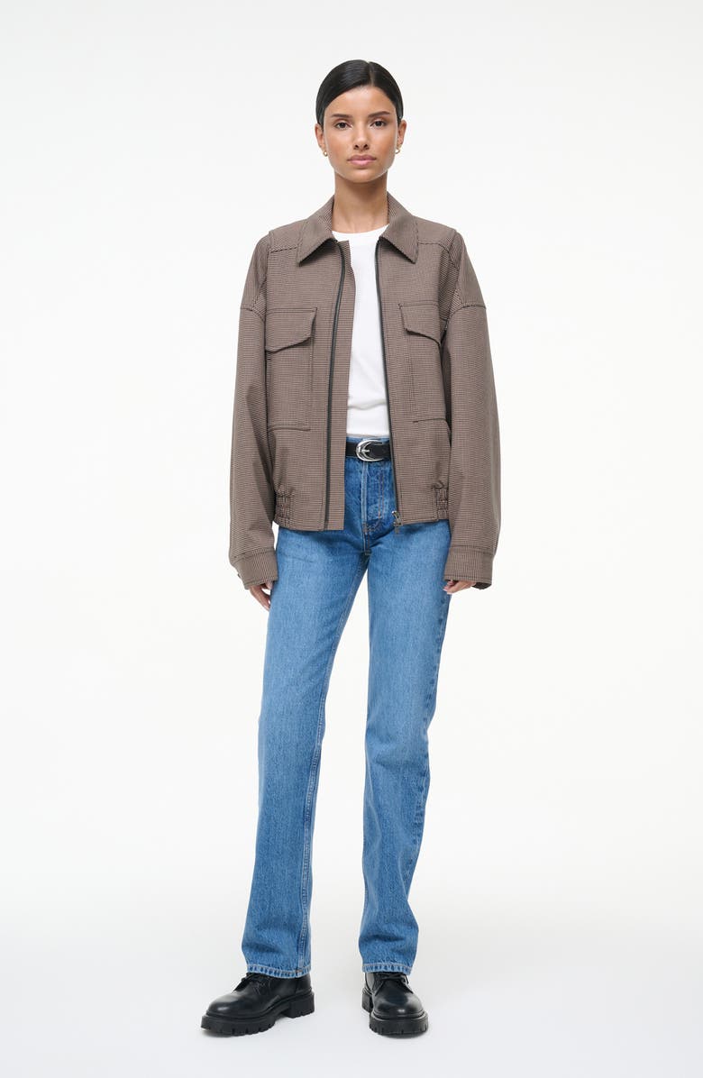 STAUD Eugene Micro Houndstooth Jacket, Alternate, color, Houndstooth