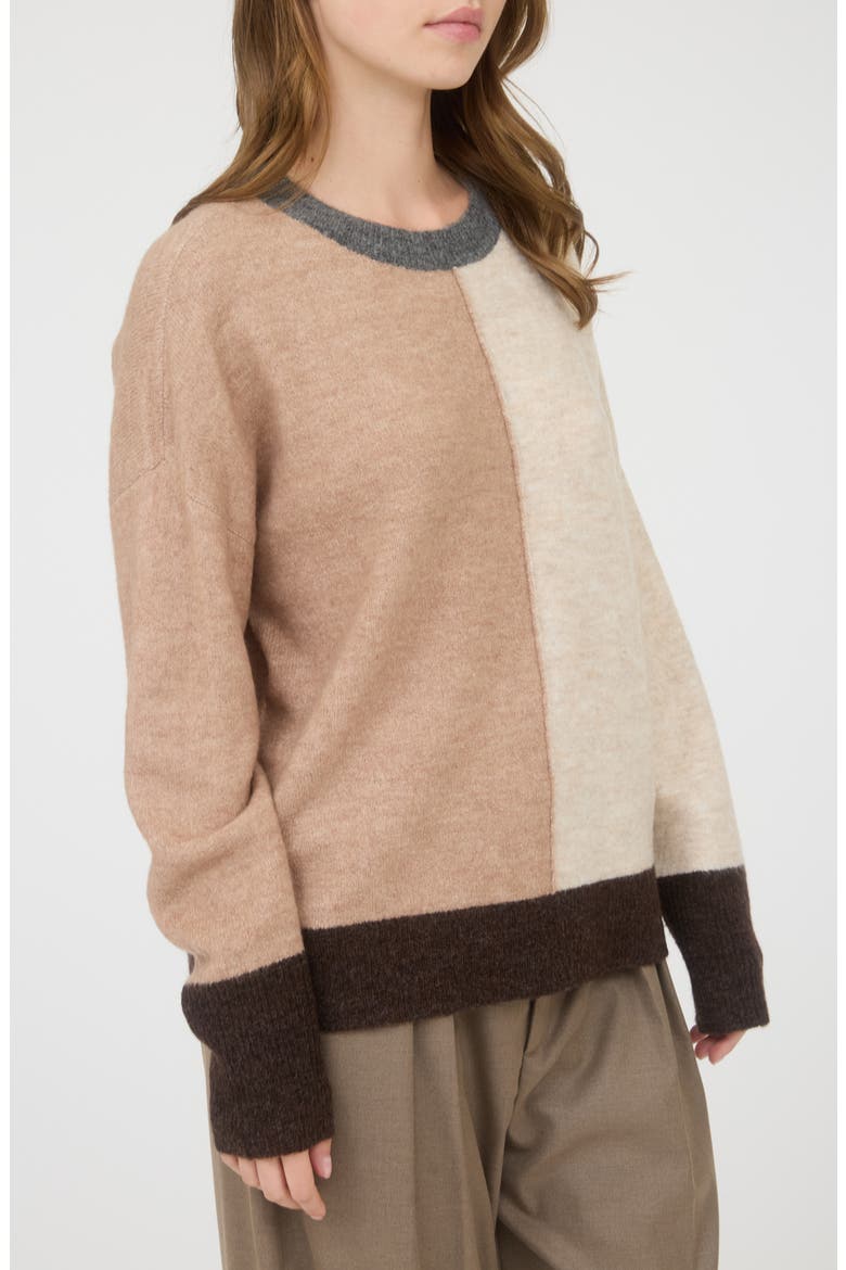 Two-Tone Sweater, Alternate, color, KHAKI MULTI