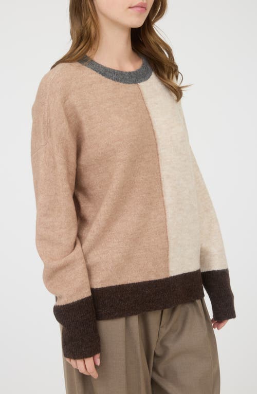 Blu Pepper Two-tone Sweater In Brown