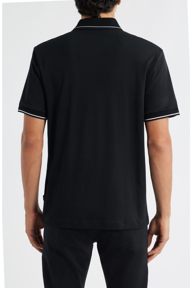 Parlay Tipped Cotton Polo, Alternate, color, BLACK