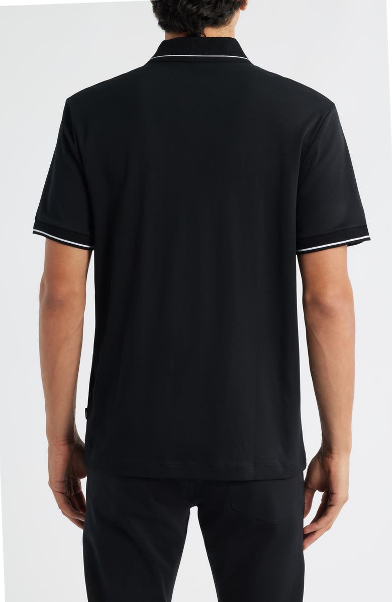 BOSS Parlay Tipped Cotton Polo, Alternate, color, Black